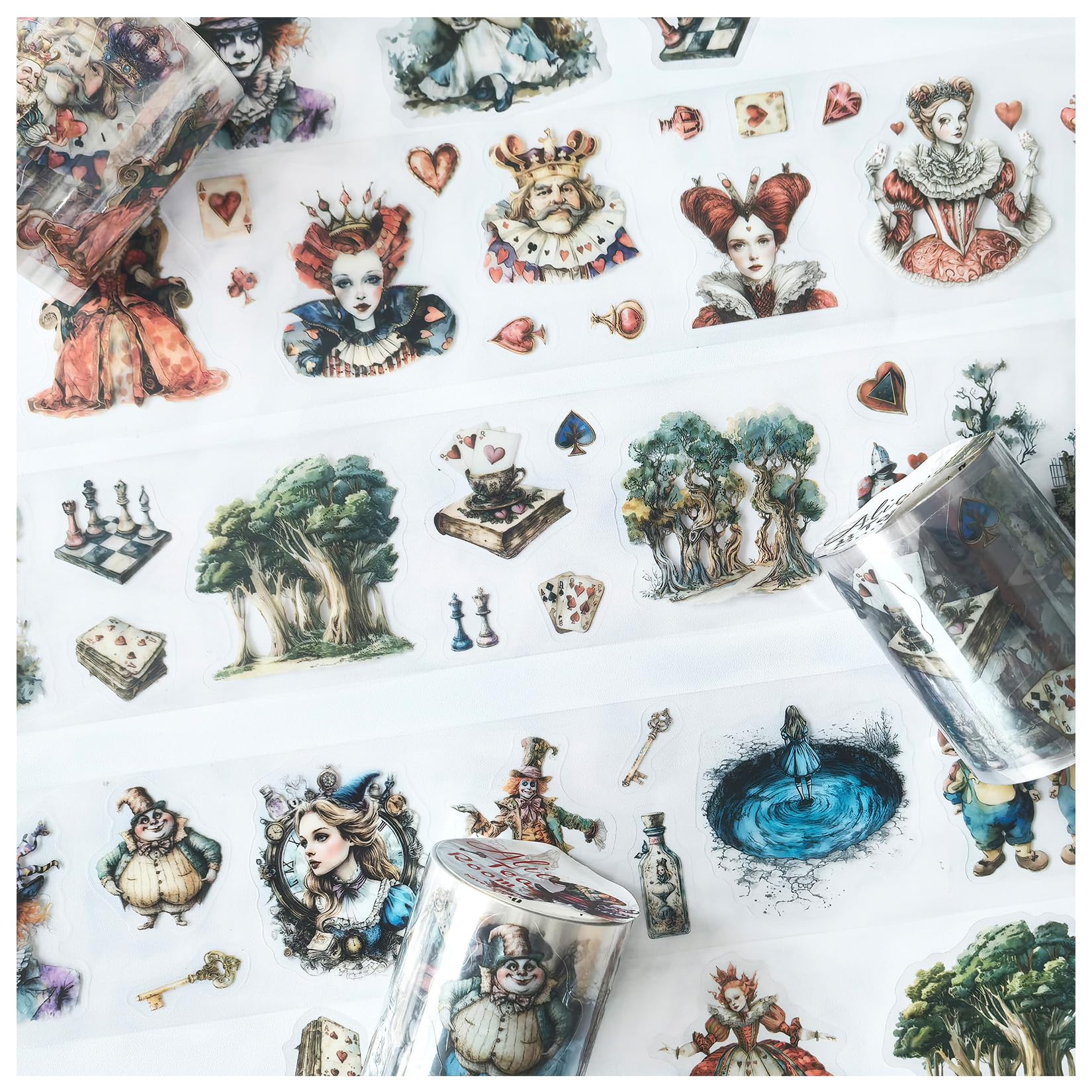 Ta Merry 3 Rolls PET Washi Tape Scrapbook Sticker Set for Planners