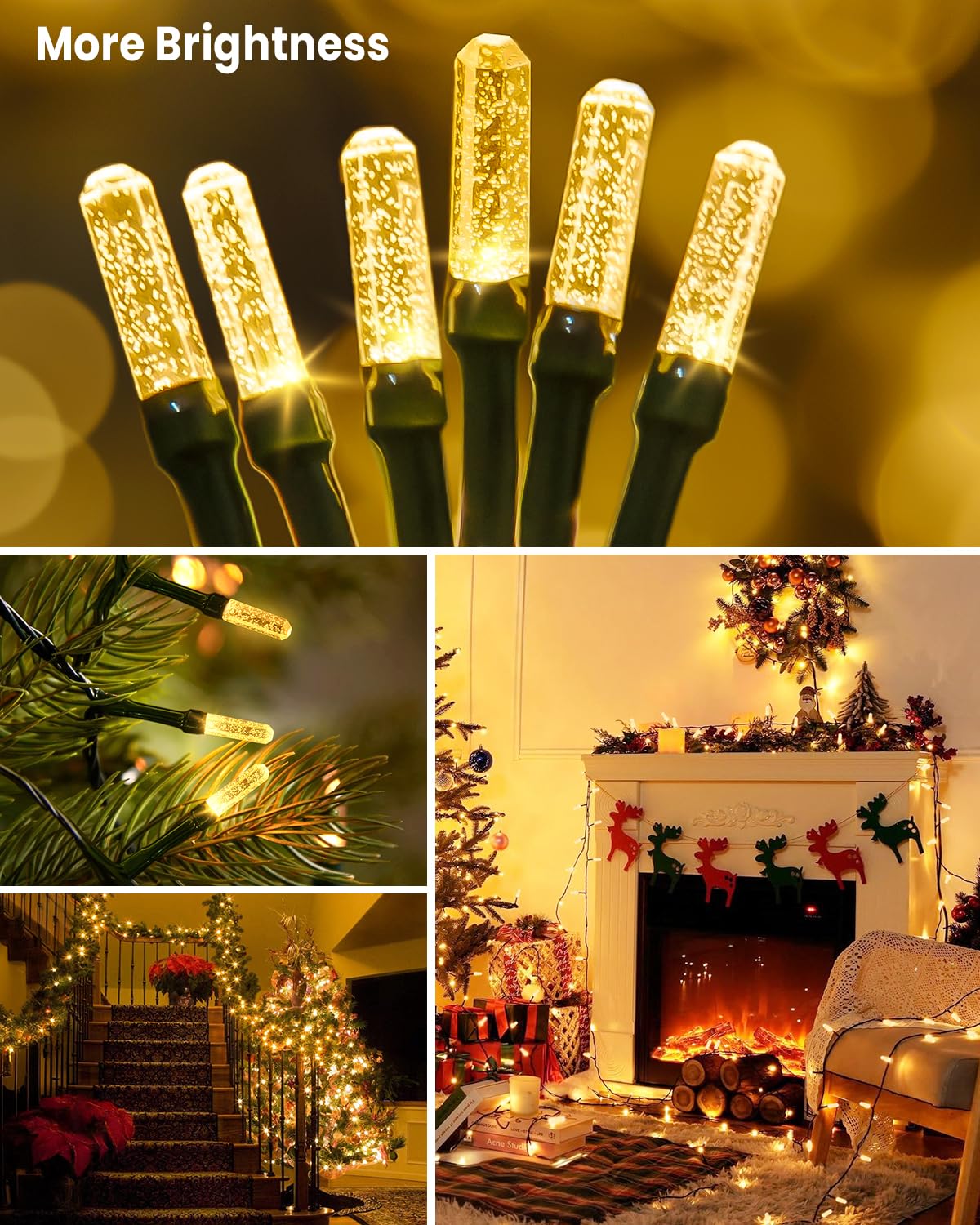 2025 Upgraded Christmas Tree Lights, 158 FT 480 LED String Lights Green Wire with 8 Modes, Timer and Memory, Plug in Outdoor Waterproof Twinkle Lights for Indoor Yard Xmas Holiday, Warm White