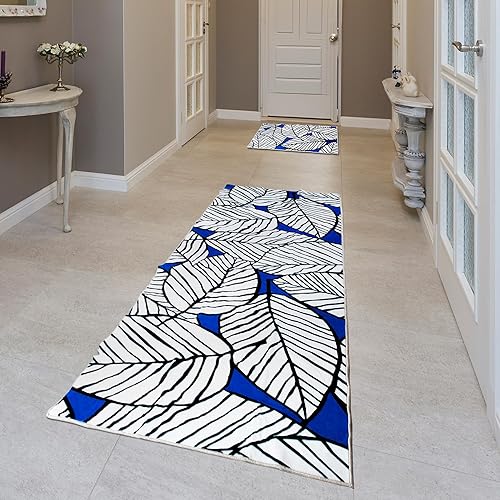 Miniatura 3 de Kayahome, Juego de 2 alfombras de área lavables a máquina, modernas, ultrafinas, lavables, más entrada, para pasillo, cocina, baño, dormitorio,