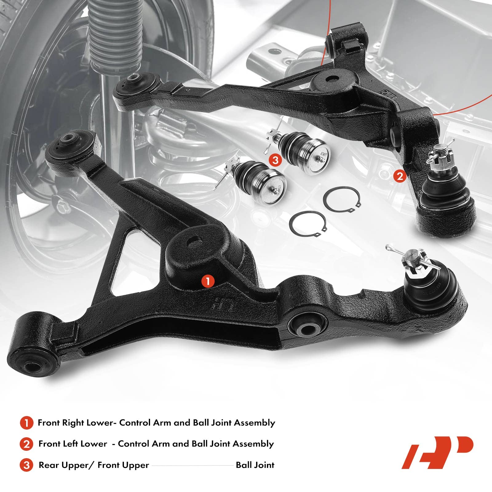Front Lower Control Arm & Ball Joint Kit For 1996-2006 Dodge Stratus Chrysler Sebring – 4-Piece Set With Sway Bar Attachments