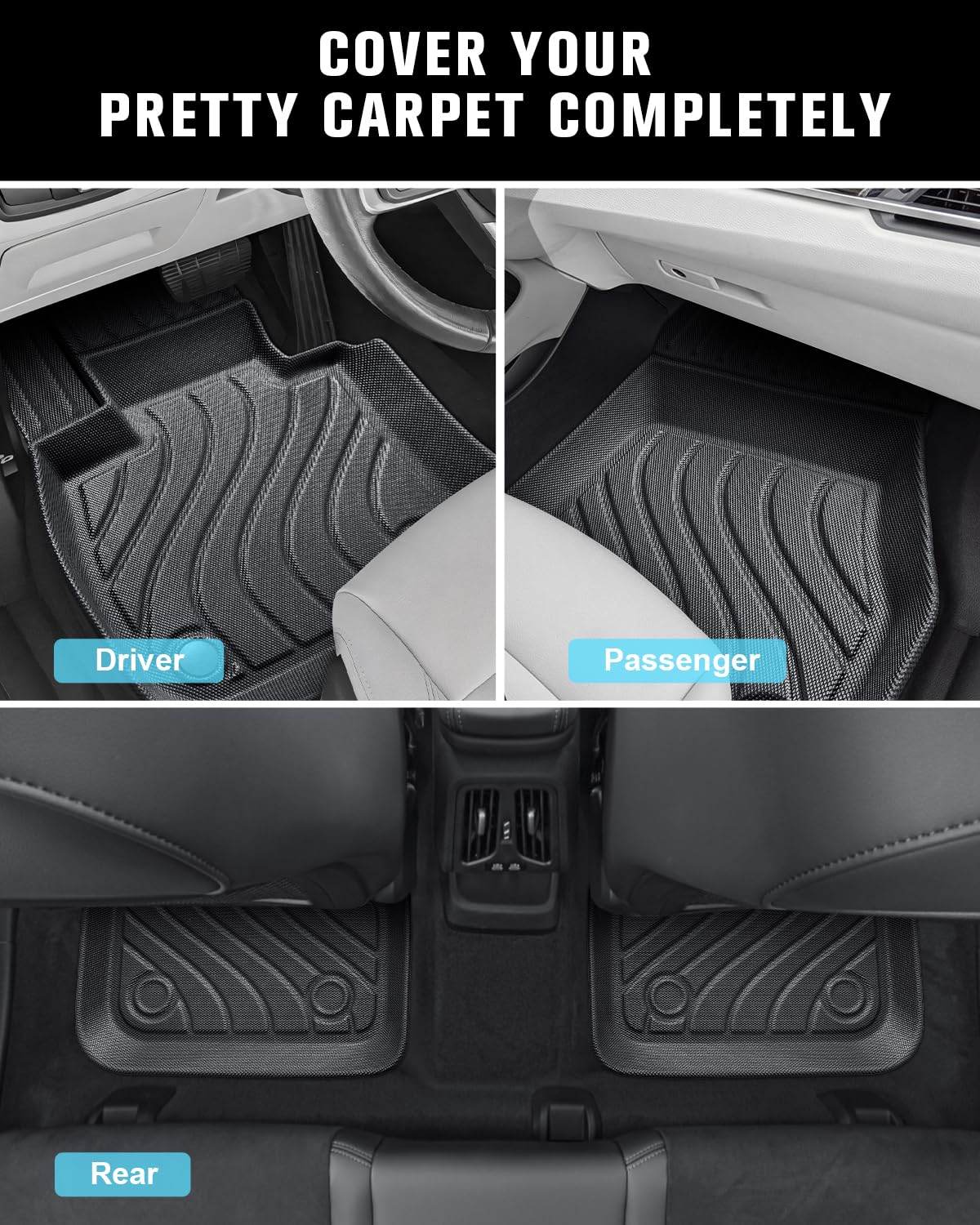 CDEFG Compatible con BMW X1 U11 2023 2024 2025 Alfombrillas Delanteras TPE Alfombrillas de Goma para Tipo de Clima Antideslizante para Coche X1 U11 Accesorios