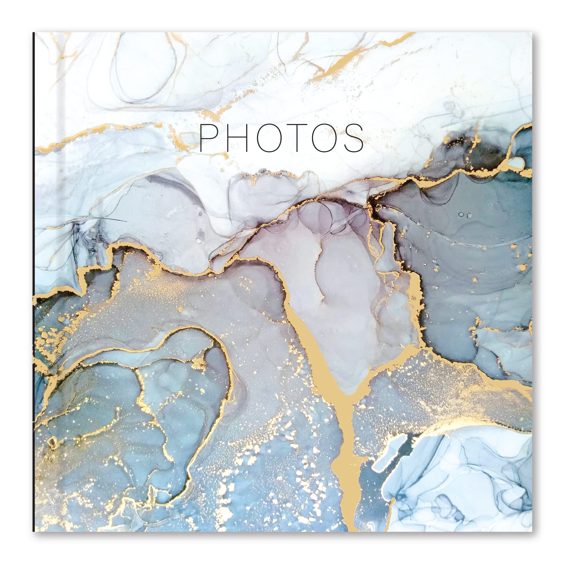 Karrma Ltd. Photo Album with 200 Photo pockets Suitable for photos size 6'' x 4'' (15cm x 10cm) Memo Section a Stiff Backed Padded Cover Inside Contains Slip in Pockets - Grey Marble