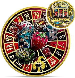 Unique Roulette Poker Card Guard Coin - 777 Slots Lucky Angel Numbers Protector Token - Good Luck Charms Double Sided Game Chip - Casino Las Vegas Accessories Souvenirs and Gifts for Men Women