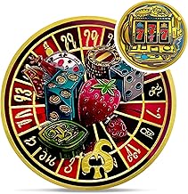 Unique Roulette Poker Card Guard Coin - 777 Slots Lucky Angel Numbers Protector Token - Good Luck Charms Double Sided Game Chip - Casino Las Vegas Accessories Souvenirs and Gifts for Men Women