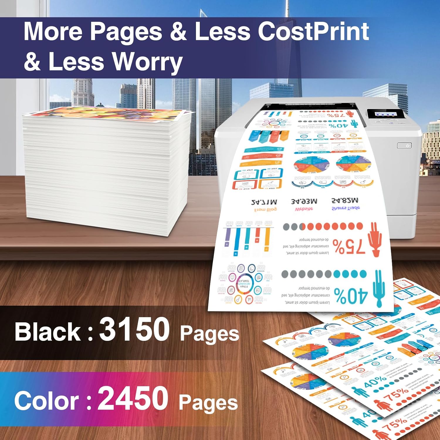 206X Toner Cartridges 4 Pack with Chip Replacement for HP 206A 206X Compatible with HP Color LaserJet Pro MFP M283fdw M283cdw M283fdn Pro M255nw M283 M255 Printer(W2110X W2111X W2112X W2113X)