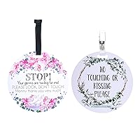 Vista 25 de Three Little Tots Paquete de dos señales de asiento de coche y cochecito de bebé en blanco y negro sin tocar - Seguridad probada por CPSIA