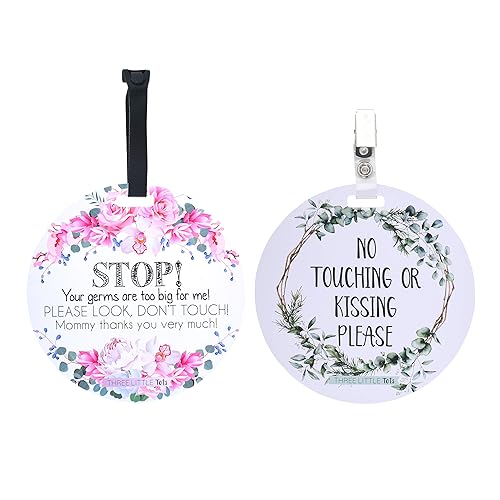 Vista 23 de Paquete de dos asientos de automóvil y cochecito de bebé sin tocar (Three Little Tots) sin tocar - Señal de seguridad para bebé sin tocar