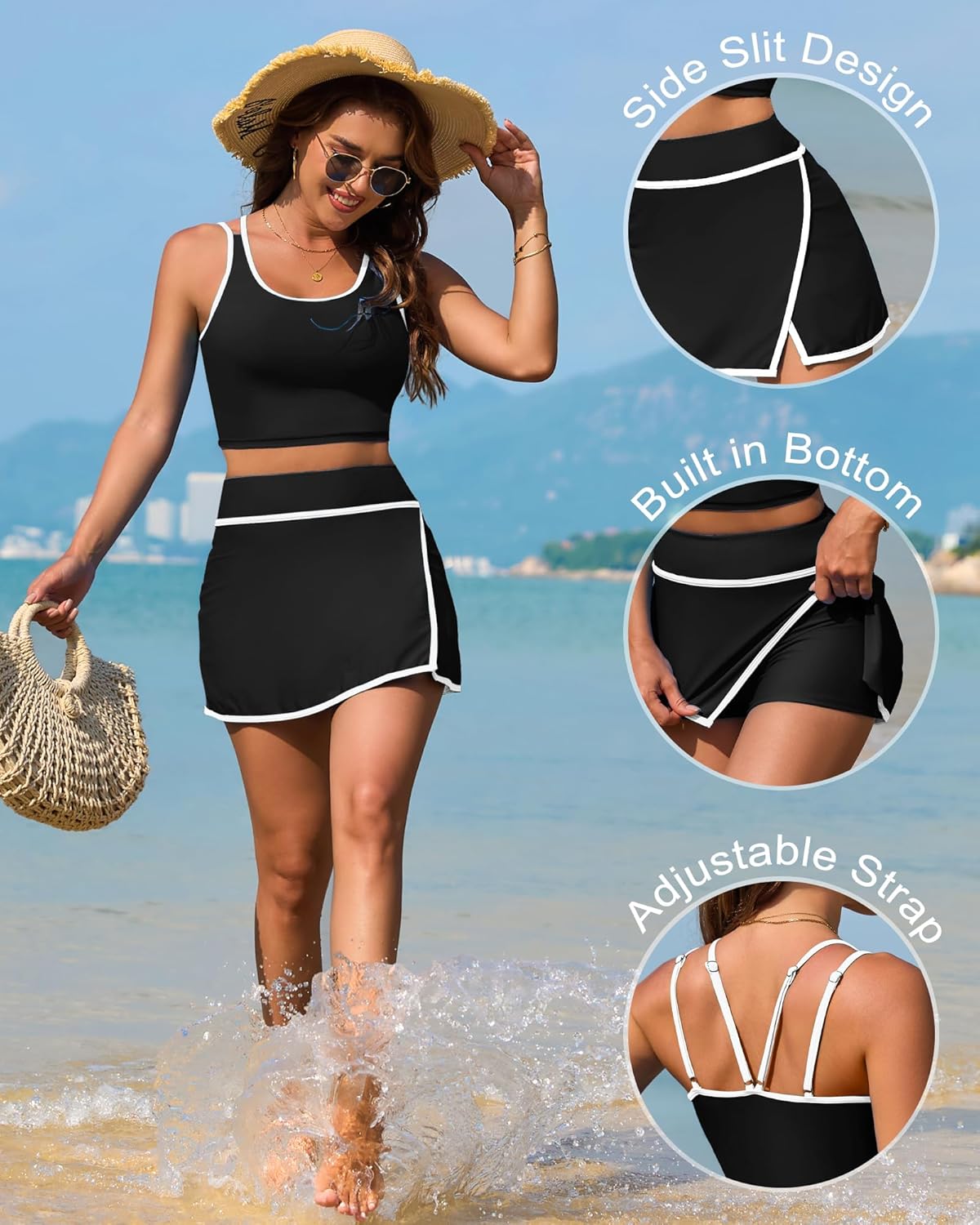 Jolefille High Waisted Bikini Sets for Women Tummy Control Swimsuit Two Piece Bathing Suit Skirt Teens Shorts Swim Suits 2026 - Image 5