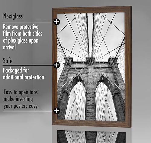 Vista 517 de Americanflat - Marco para póster de 71 x 74 cm con plexiglás pulido, portarretratos negro de madera industrializada, Epic Collection, marco ancho