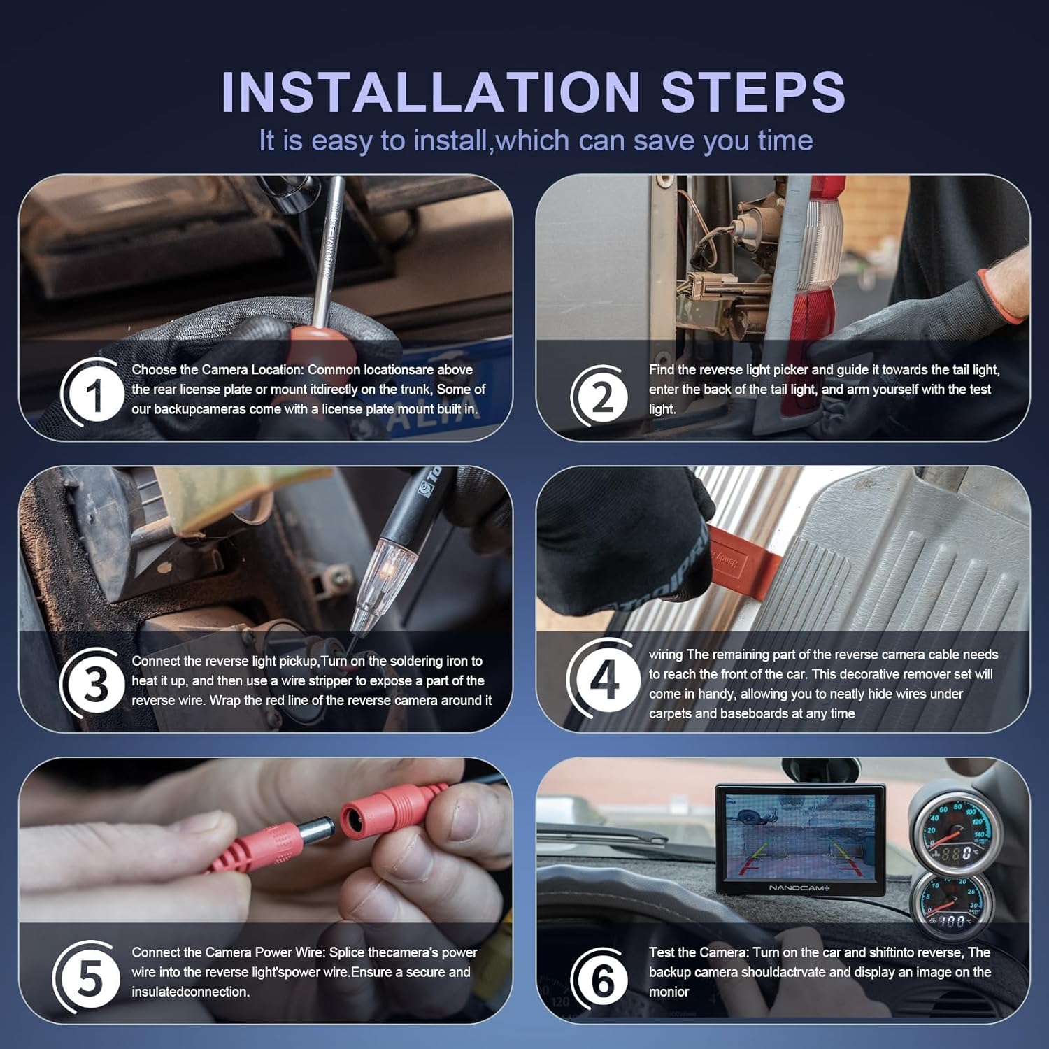 ZSZ CJ5T-19G490-AB Rearview Backup Camera Fits for Ford Escape 2017 2018 2019 Park Assist Camera Replaces GJ5T-19G490-AC EJ5T-19G490-A