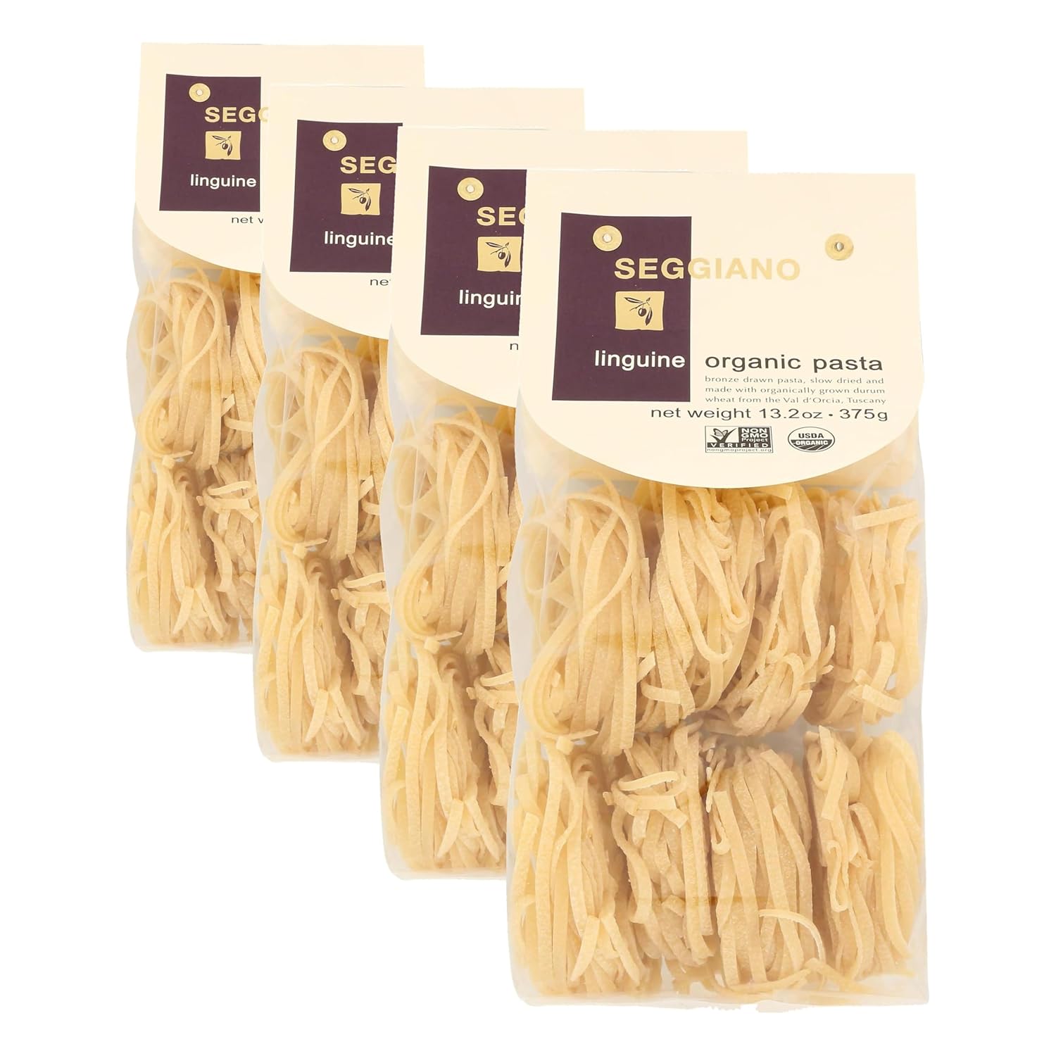 SEGGIANO Organic Linguine Pasta, 13.2 OZ (Pack of 4)