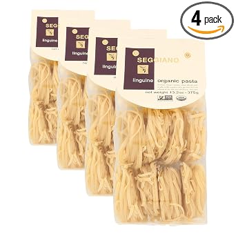 SEGGIANO Organic Linguine Pasta, 13.2 OZ Pack of 4