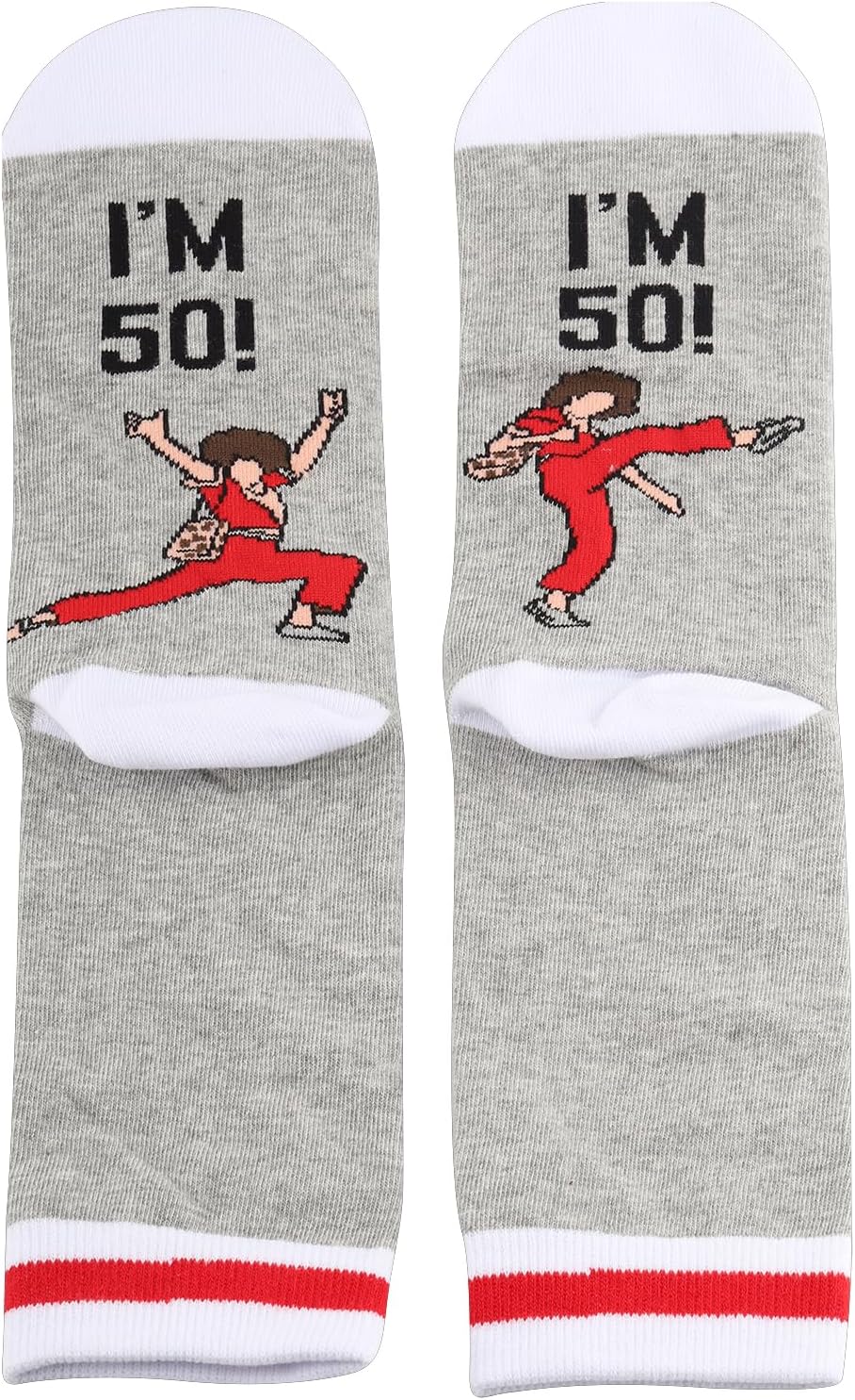 G2TUP TV Show Inspired Gift I Like To Kick I'm 50 Socks Fun Skit Lover Crew Socks TV Show Characters Fans Gift