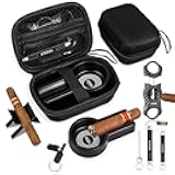 Multifunctional Cigar Accessories, 5-in-1 Kit - V Cigar Cutter, Cigar Draw Enhancer Tool, Cigar Ashtray, Cigar Holder, Cigar Punch, with Accessory Bag for Smoking, Travel, Outdoor, Cigar Gifts for Men