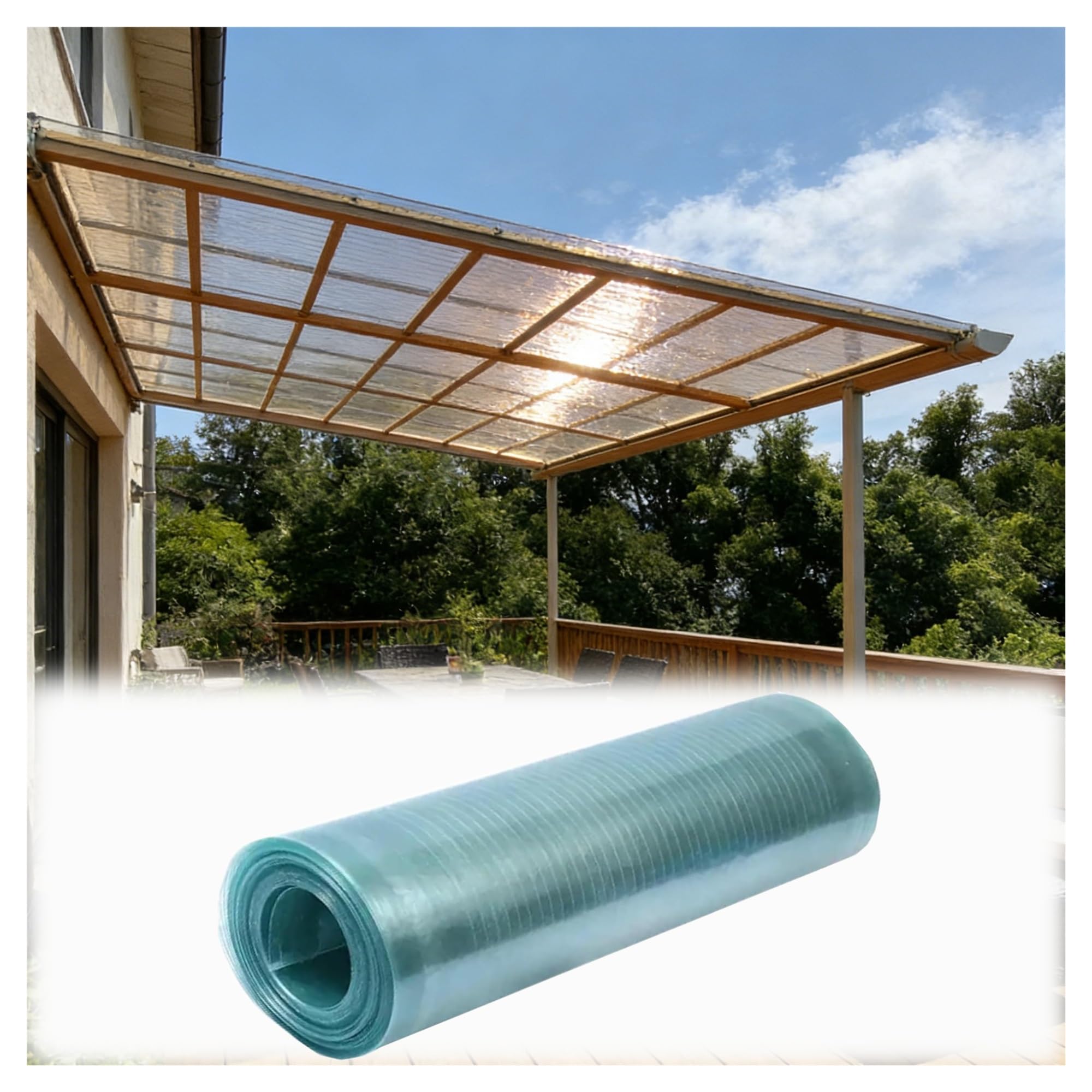 Polycarbonat Dachplatten, 0,8 Mm Polycarbonat Gewächshausplatten Isolierende Transparente Dachpaneele für Pergolen Terrassen Gartenbau Landwirtschaft Agrarwesen(0.8x10m/2.62x32.8ft)
