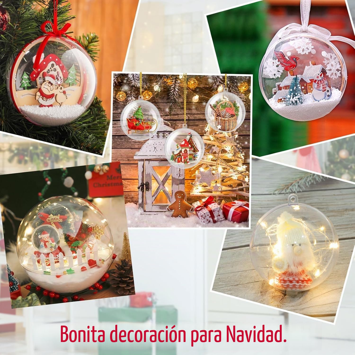 CIRULLI 22 Bolas Transparente acrílicas de árbol de Navidad, Colgantes Adecuadas para decoración del hogar(8CM)