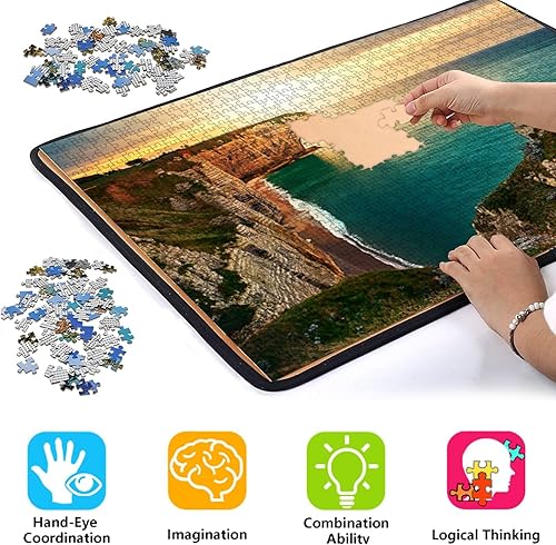 Miniatura 2 de Rompecabezas de 1000 piezas para adultos, Atardecer Etretat, Normandía, naturaleza, playa, paisaje, paisaje, acantilado, Etretat, juego de