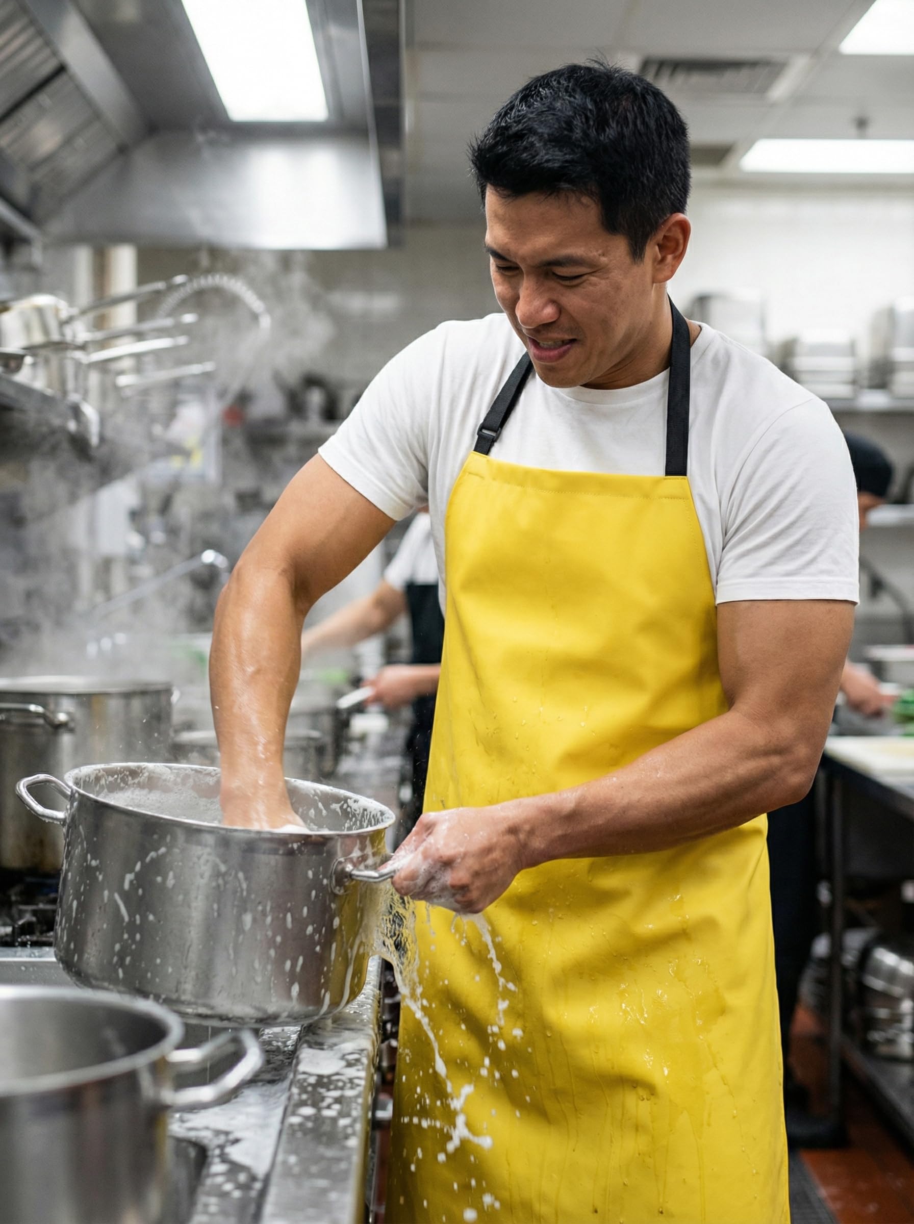 Molaxhome Tablier imperméable en polyuréthane pour chef - Tablier de travail léger - Unisexe - Pour la vaisselle
