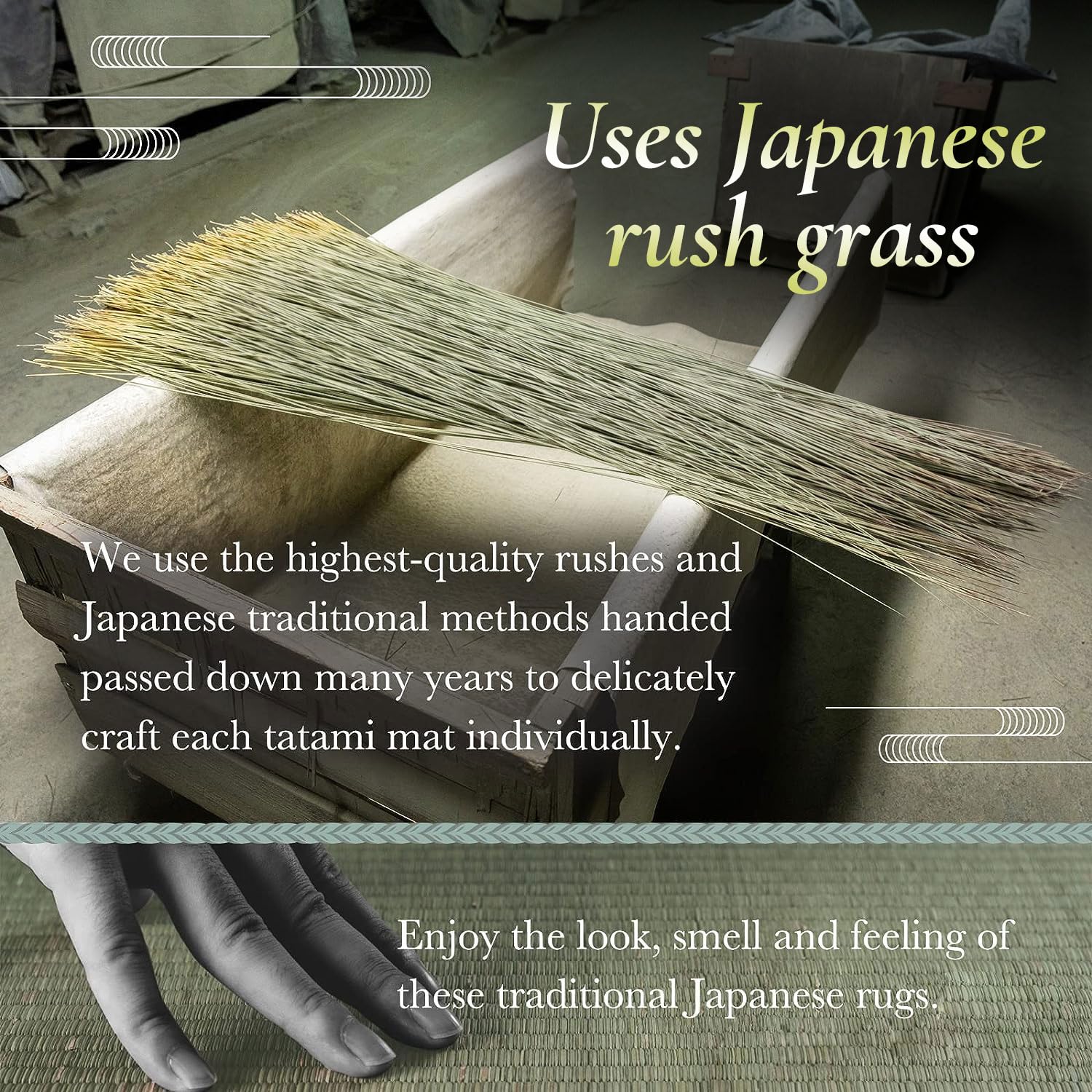 FULI Japoński tradycyjny materac tatami Igusa (Rush Trass), 140 cm x 210 cm podwójny długi. Wyprodukowano w Japonii