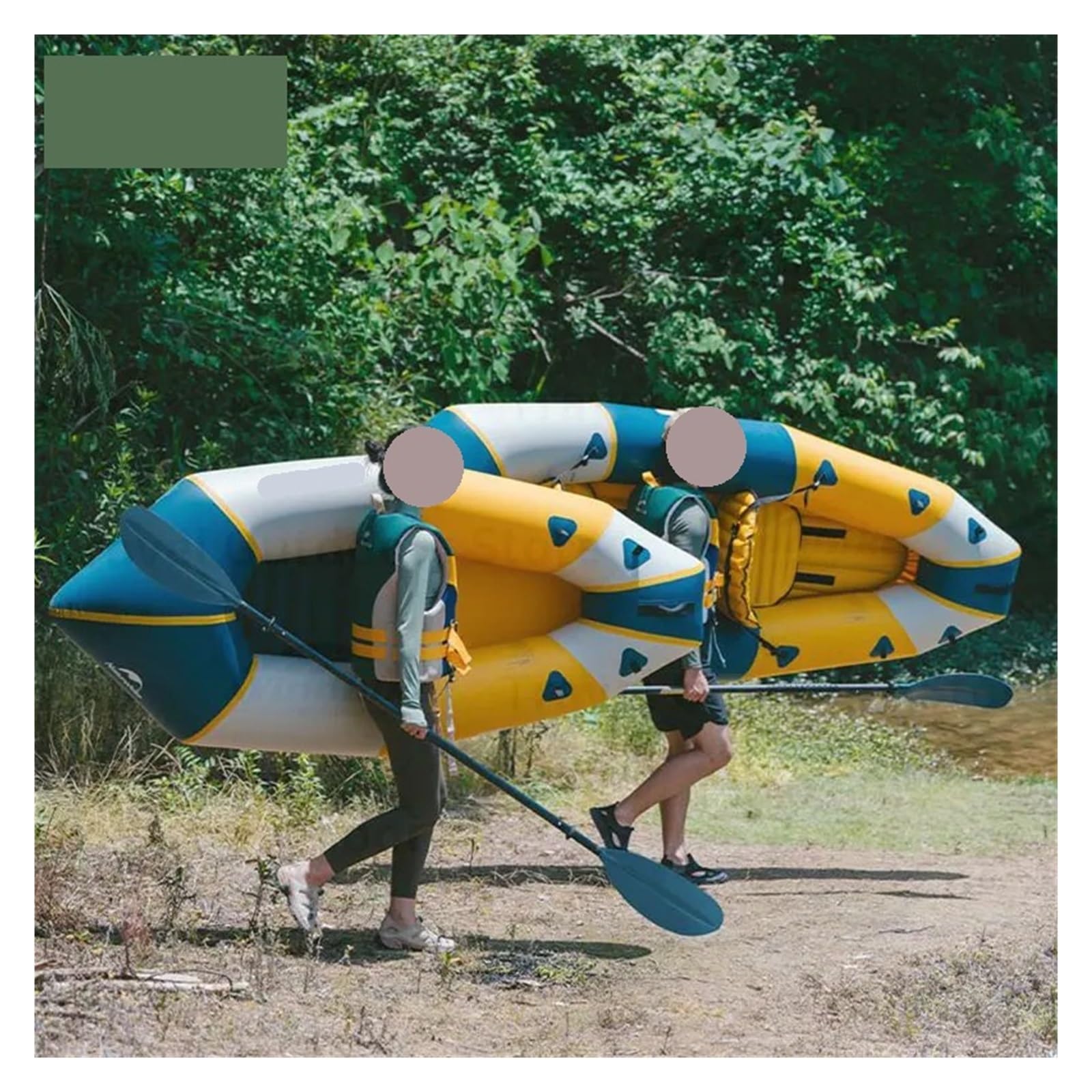 Gonfiabile Kayak Canoa Singola Doppia Barca a remi Sport acquatici Pesca Moto d'acqua 1-2 posti a sedere 210D Nylon alla deriva