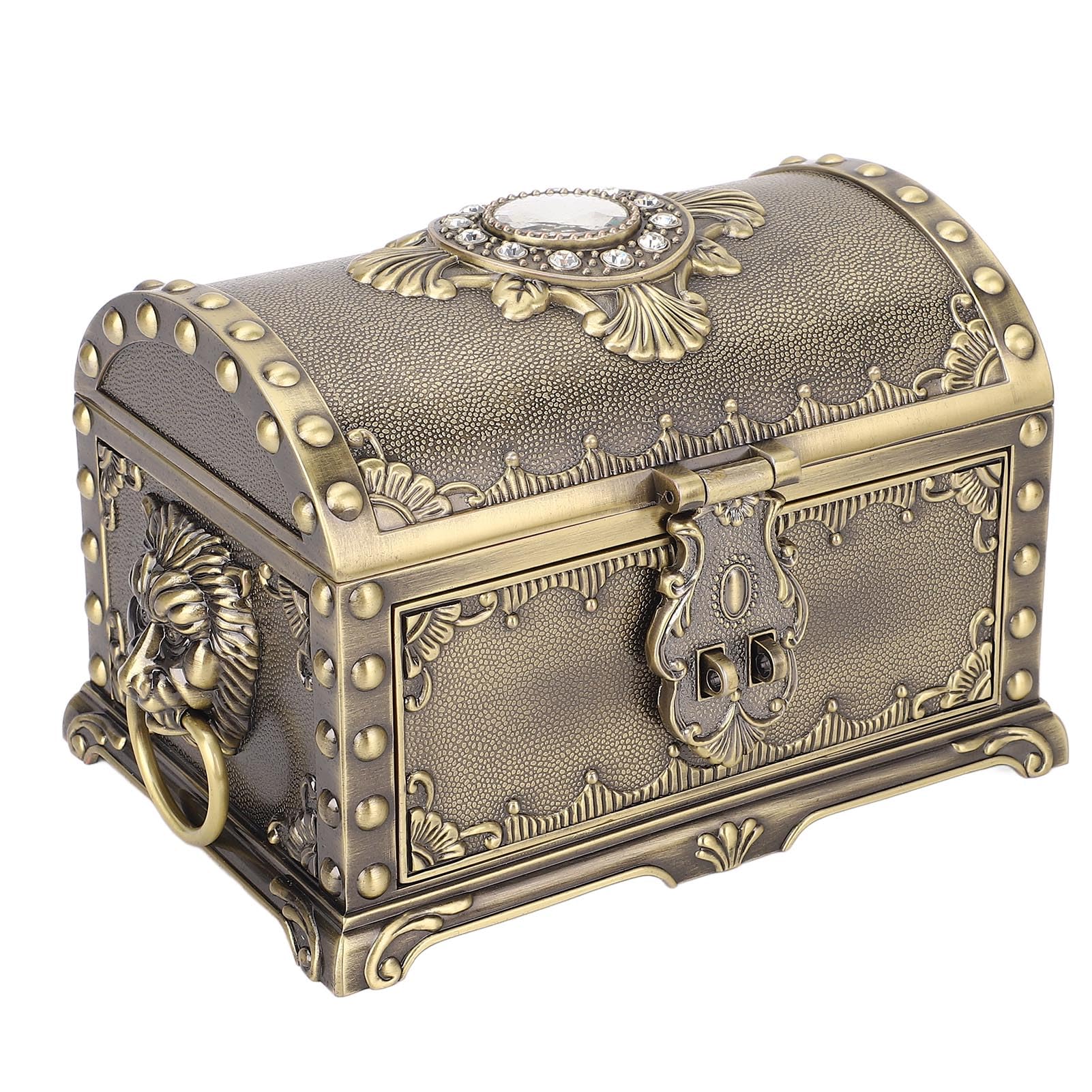Sonew Portagioielli Metallico Vintage con Serratura, Scatola (Bronzo)