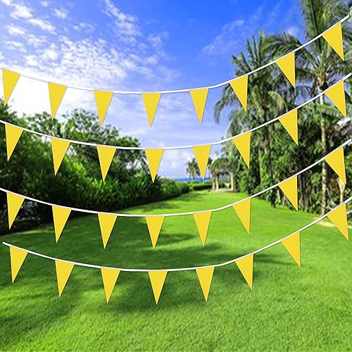 Miniatura 10 de Banderines morados, banderines colgantes triangulares para gran apertura, cumpleaños de niños, decoraciones de fiesta, 100 pies
