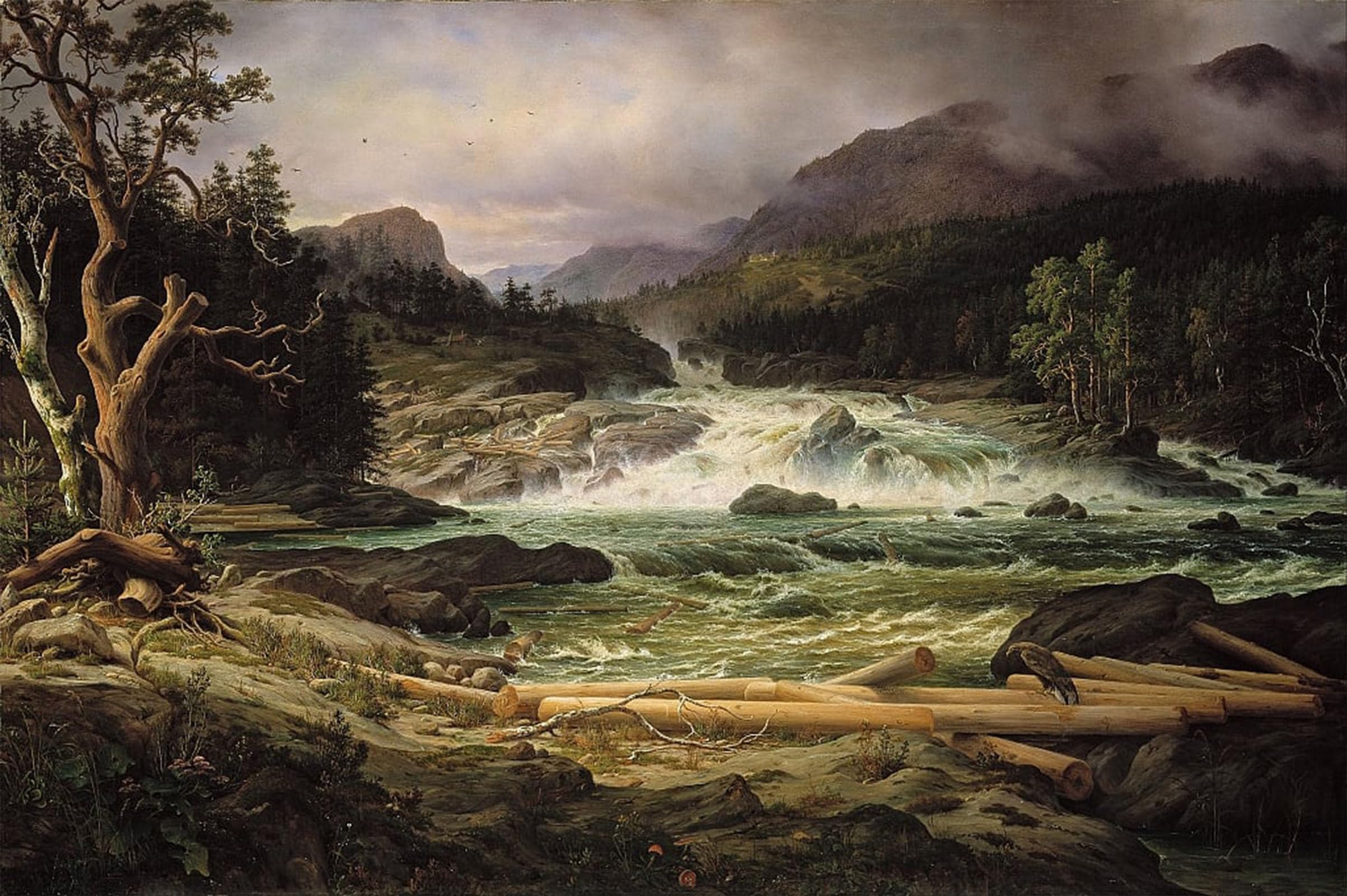 Artxlxxbn No Frame Famous Prints Artwork Pictures Poster Painting Art Labrofossen Near Kongsberg By Fearnley Artwork Landscape Pictures For Home Decor 60X90cm