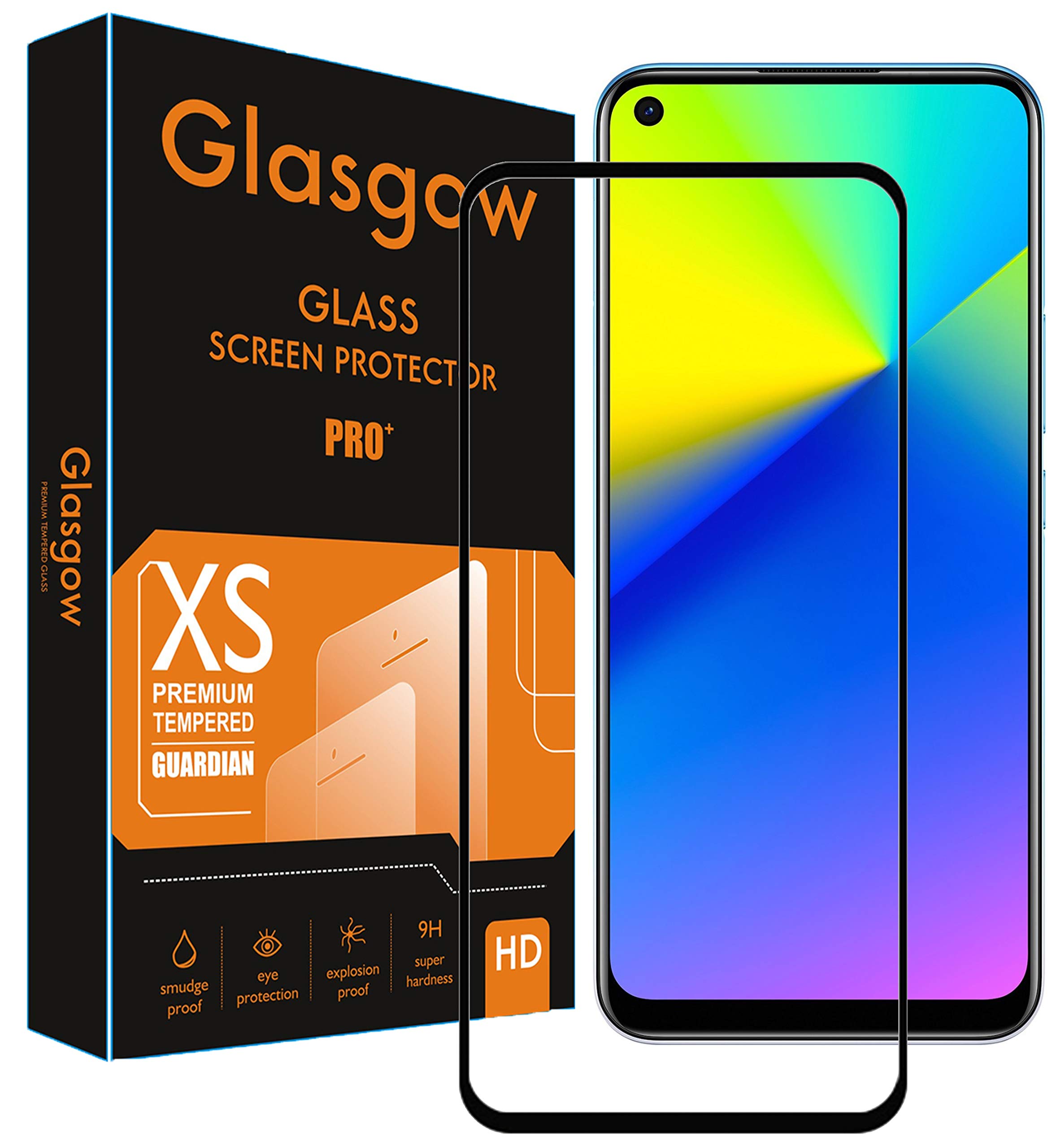 Glasgow |For Realme 8 5G | Tempered Glass Screen Protector Guard | Full Glue Curved Tempered Glass | Bubble Free Installation | Gorilla - Black (B093SQ5F16) Amazon Price History, Amazon Price Tracker