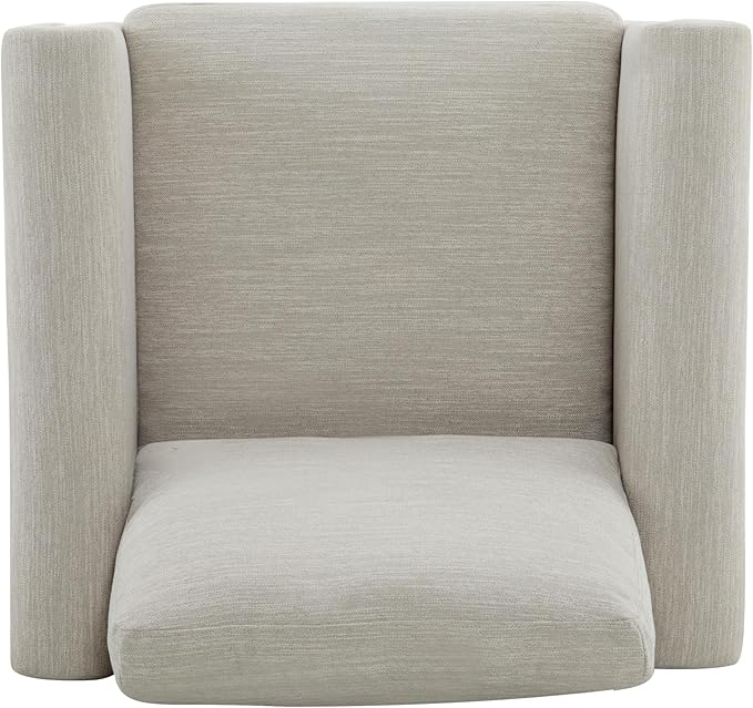 Sillón Tapizado Tela Cuadrado Beige Sala Lectura Relax miniatura 7