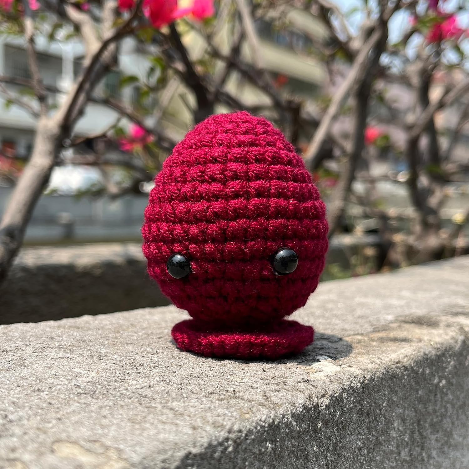 Emotional Support Gag Gifts, Crochet Plush Decor, Funny Positive Crocheted Doll Plushies (Crimson)