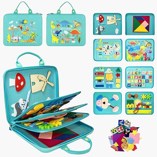 Miniatura 1 de Busy Board - Juguetes Montessori para niños pequeños de 1, 2, 3, 4 años, tablero de libros, juguete de viaje para automóvil avión, regalo de