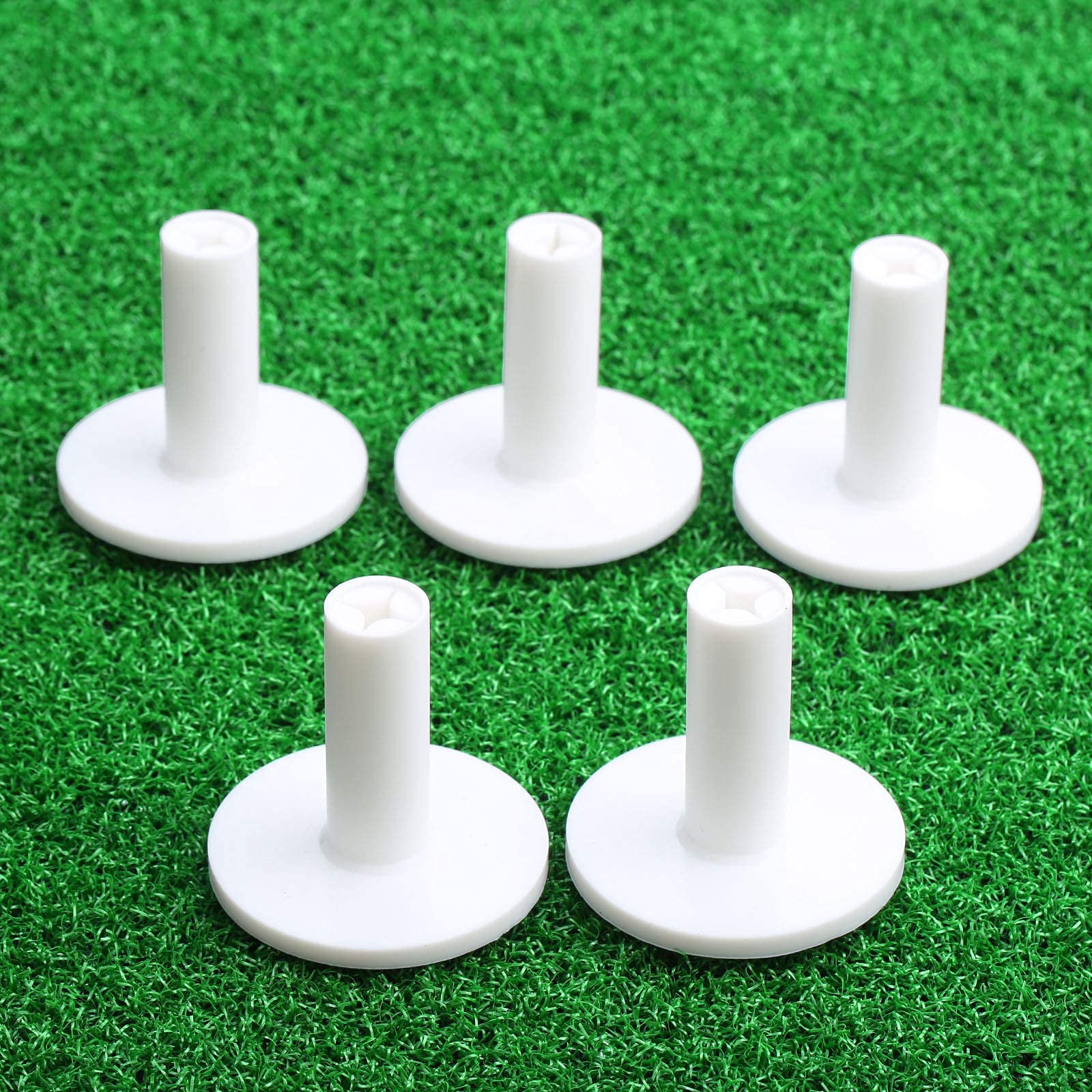 MUXSAM Golf Rubber Tee Holder, 5-Pack 2" Golf Mat Tees for Indoor Outdoor Practice Driving Range Mats (White) (B07KMX9F4K) Amazon Price History, Amazon Price Tracker