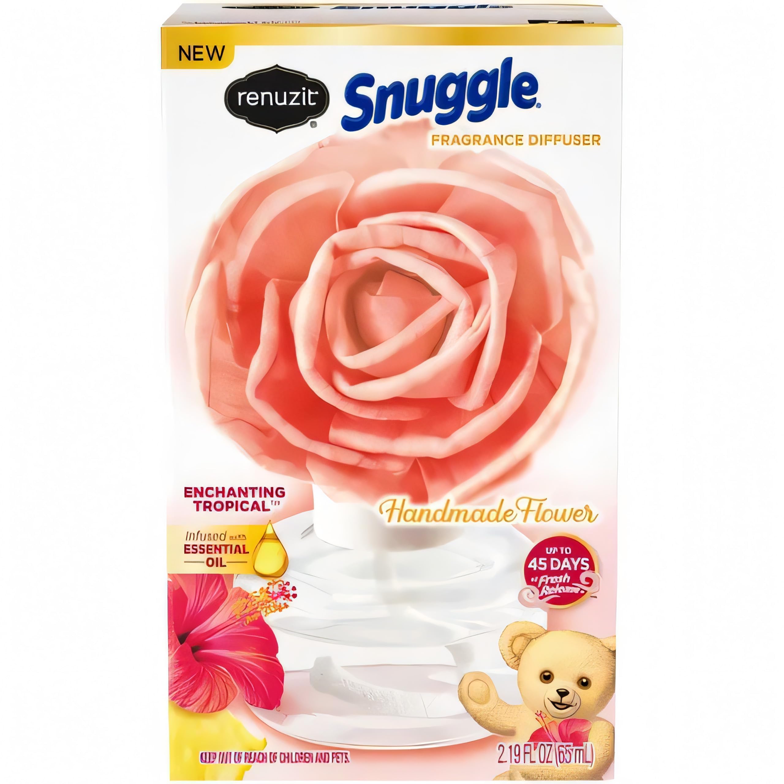 Renuzit Snuggle Scent Blossoms Fragrance Diffuser Handmade Flower, Blissful Moments Tropical Escape, 1 Count