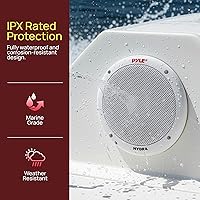 Vista 5 de Pyle Altavoces marinos duales de 6.5 pulgadas, sistema de sonido estéreo de 2 vías, impermeable y resistente a la intemperie, con 400 vatios