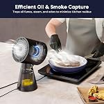 CIARRA Desktop Range Hood, Mini Cooker Hood with 2 Speed Exhaust Fan, Detachable Aluminum Filter, Large Oil Collection Cup, Portable Extractor Hood for Indoor BBQ, Hot Pot, Fondue, CBPHB01