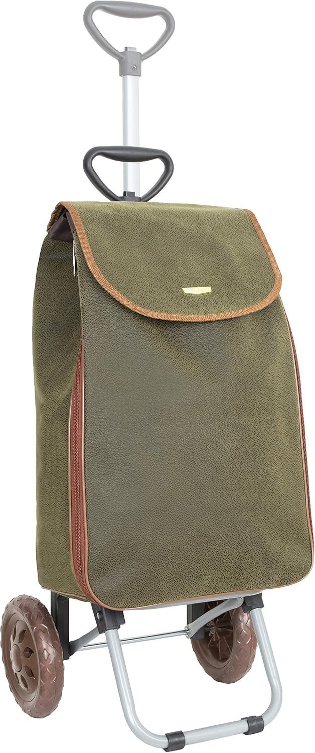 Classic Shopping Trolley (Green with Extendable Bag&Handle)