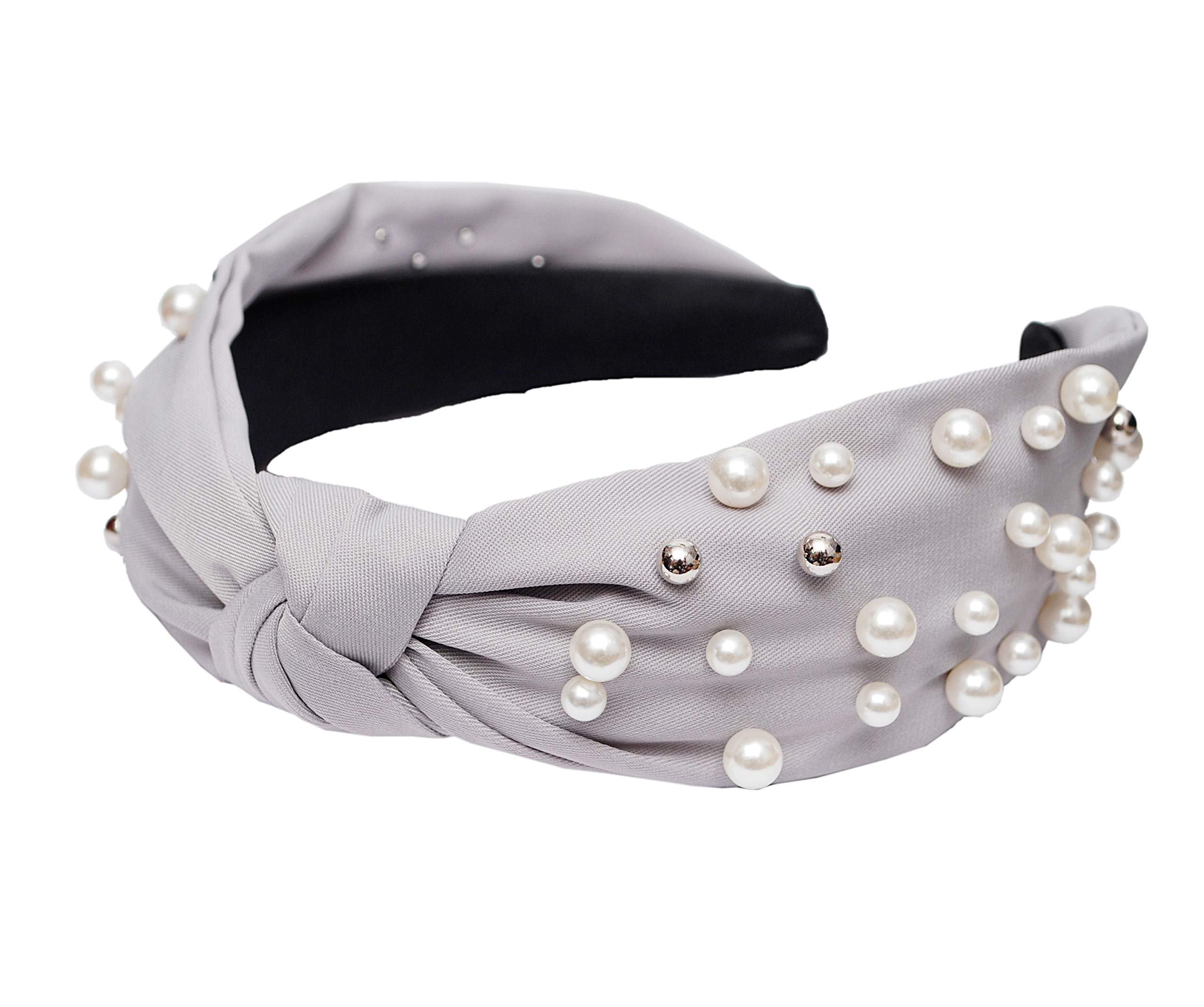 Vogue Hair Accessories Solid Fancy Party Fabric Knot Plastic Hairband Headband for Girls and Women (Grey) (B07ZQNG52T) Amazon Price History, Amazon Price Tracker