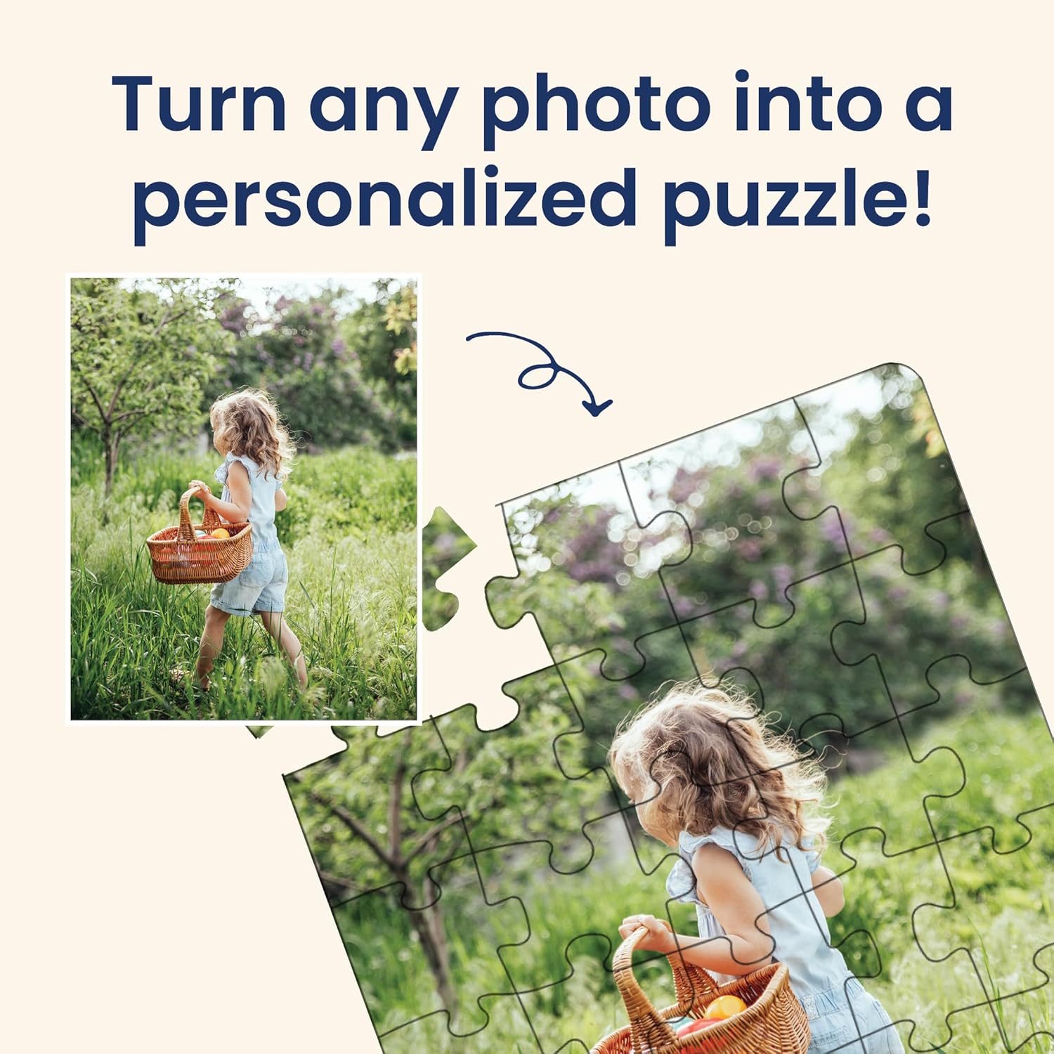 Photo Personalized Puzzle for Easter | 30 Piece, Custom Jigsaw Puzzle (Vertical/Portrait) | 11" x 14" | I See Me!