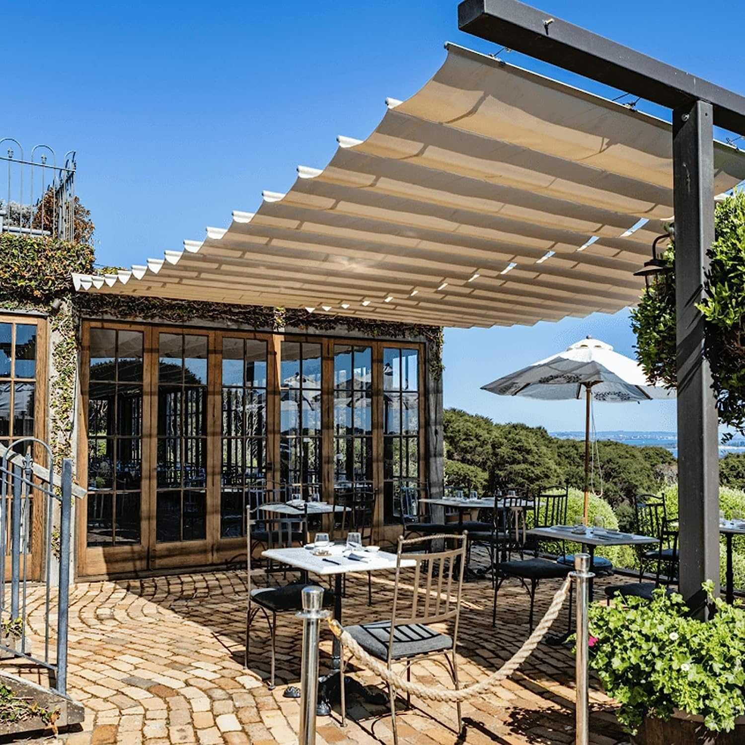 Retractable Wave Shade Sails,Garden Shading Net,Terrace