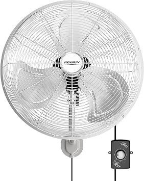 ROVSUN 18" Wall Mounted Fan, Max 4600 CFM High Velocity Industrial Wall Fan with Easy Controller, 70 Angle Oscillating, Heavy Duty, for Garage, Warehouse, Workshop, Gym, UL Listed