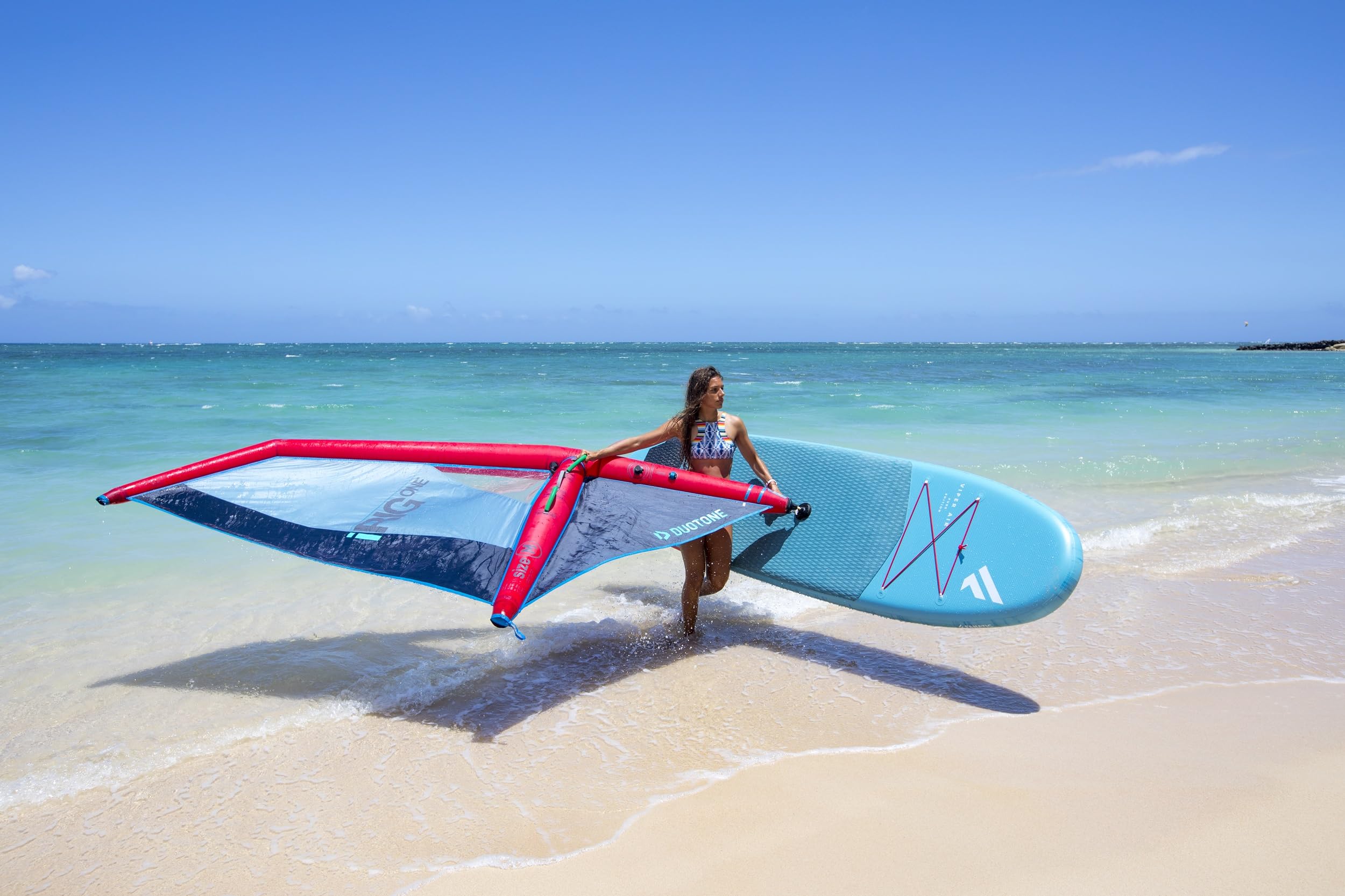 BRUNELLI 10.8 Windsurf Woven Double Layer iSUP Board hinchable Stand Up Paddle iRIG M Surf Sail Set Blue