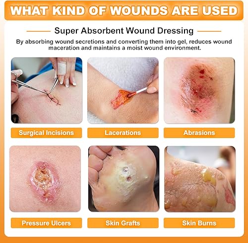 Miniatura 6 de Carbou Almohadillas superabsorbentes de 4 x 4 pulgadas, paquete de 20 vendajes absorbentes no adhesivos para el cuidado de heridas, apósito suave y