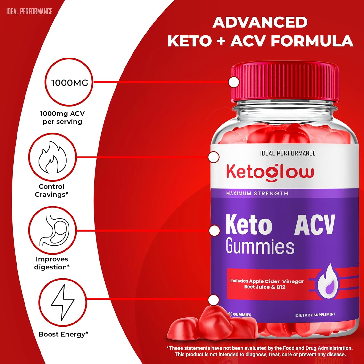 Keto Glow ACV Gummies, Keto Glow Gummies ACV Supplement - Maximum Strength, KetoGlow Keto+ ACV Gummys, All Natural Support Formula Gummy, KetoGlow Keto+ACV Advanced Formula Gummy Reviews (5 Pack)