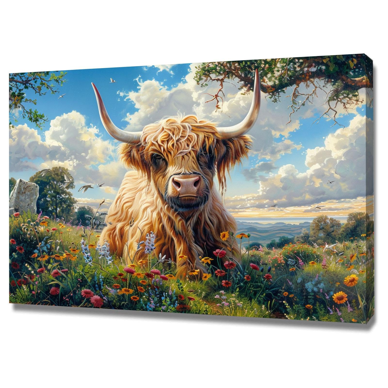 Impression sur toile paysage de qualité supérieure encadrée - 8