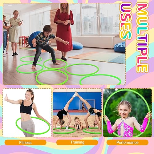Miniatura 4 de Shappy 6 piezas de aro de ejercicio desmontable ajustable de plástico juguetes de juguete de colores círculos de aro para adolescentes juegos