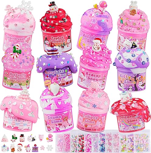 Vista 20 de 6 Pack de Slimes, Slime Rosa para Niños, Kit de Slime en Nube para Niñas de 8 a 12 años, Juguetes para Niñas y Niños, Kit de Slime para Fiesta Picnic
