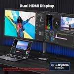 UGREEN 6 en 1 Station d'accueil pour Ordinateur portable Dual Monitor, Dual 4K@60Hz Single 8K@30Hz 85W Chargement rapide, 2 USB Ports de données A&USB C 5Gbps, USB C Dock Compatible avec MacBook Air/Pro, HP, ASUS, XPS13/15