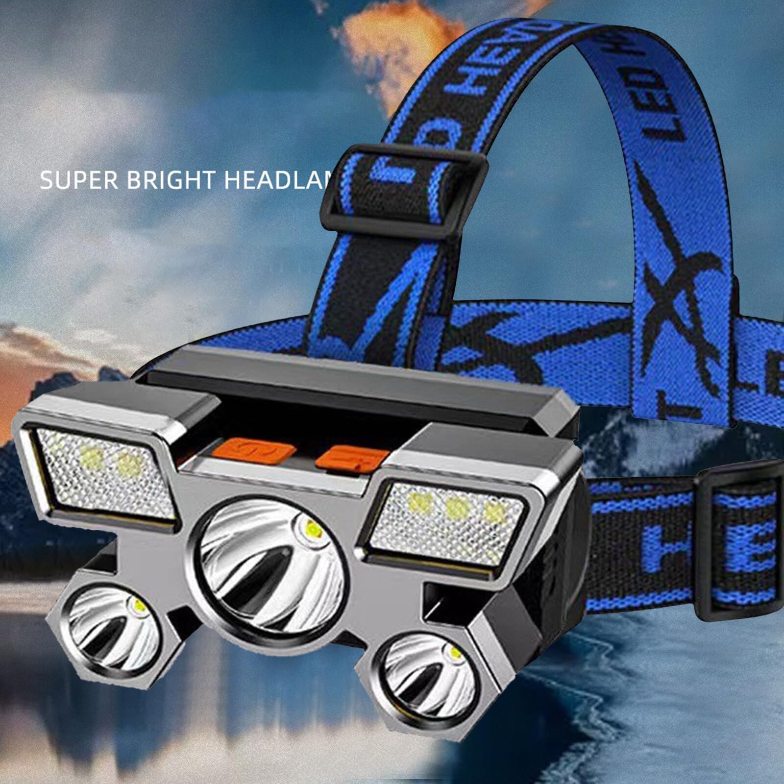 EXTRASTAR Torcia Frontale Ricaricabile 1500 Lumen, Impermeabile IP45, 4 Modalità Luce Per Corsa E Campeggio