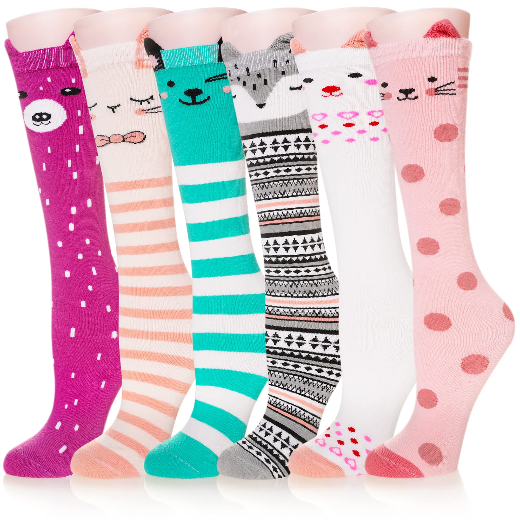 1 paar Dames Kousen Grappig Kip Voeten Print Kleuraanpassing Over de knie Elastisch Antislip Zacht Warm Valentijnsdag Cadeau Dame Winter kopen vanaf een prijs van 2.57