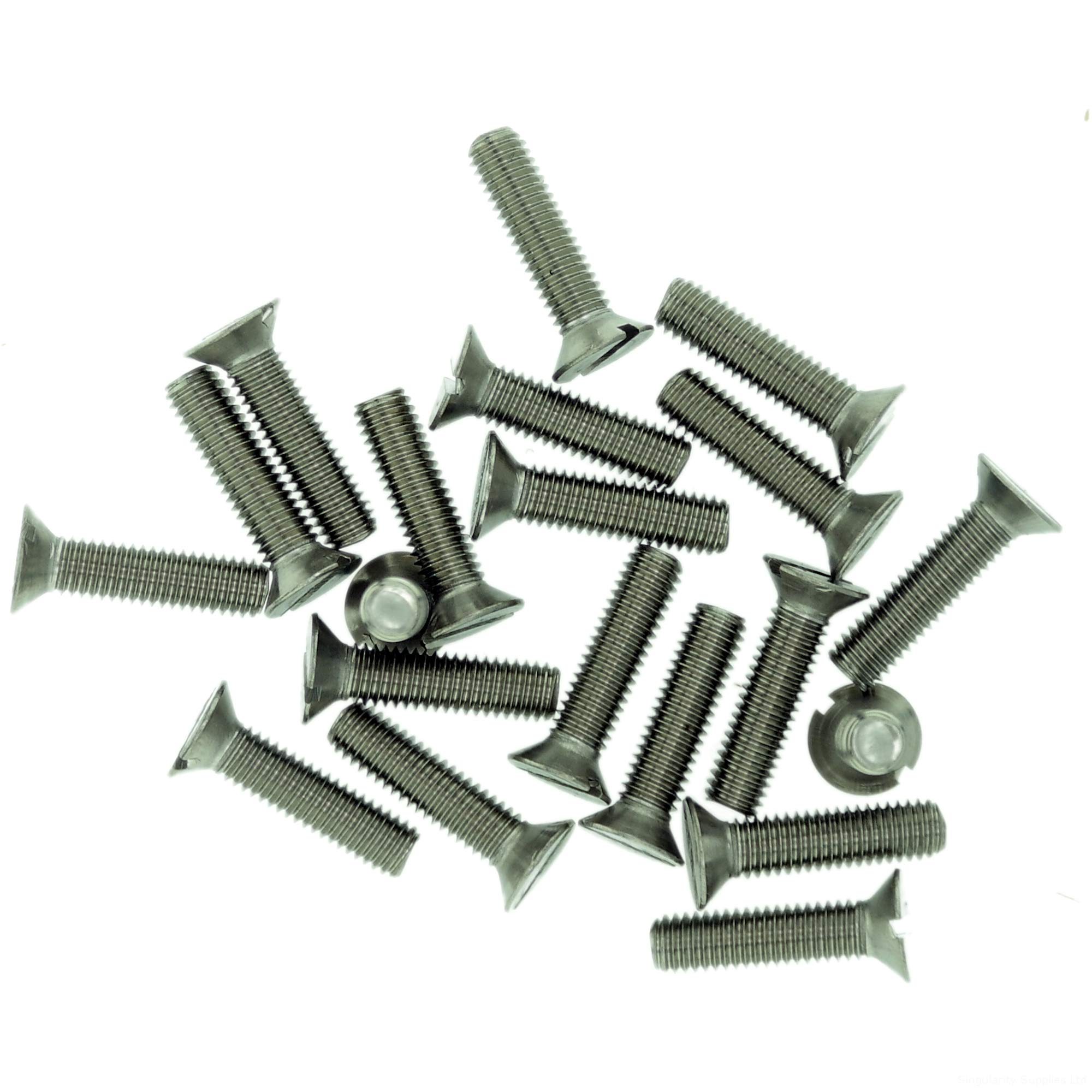 Singularity Supplies M5 (5Mm X 14Mm) Slot Countersunk Machine Screw (Bolt) - Stainless Steel (A2) (Pack Of 20)